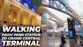 Walking NYC  Penn Station to Times Square amp Grand Central Terminal July 2021 [upl. by Aihsoek]