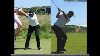 Jon Rahm golf swing  Long Iron faceon amp downtheline July 2017 [upl. by Ely]