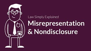 Misrepresentation and Nondisclosure  Contracts  Defenses amp Excuses [upl. by Hootman]