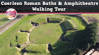 CAERLEON ROMAN BATHS amp AMPHITHEATRE WALES  Walking Tour  Pinned on Places [upl. by Ellehsor]