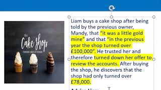 How to apply misrepresentation Liam cupcake scenario [upl. by Feriga]