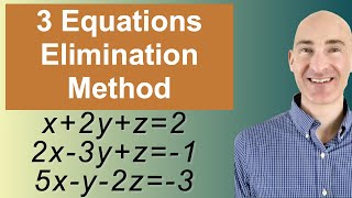 Solving Systems of 3 Equations Elimination [upl. by Lessig527]